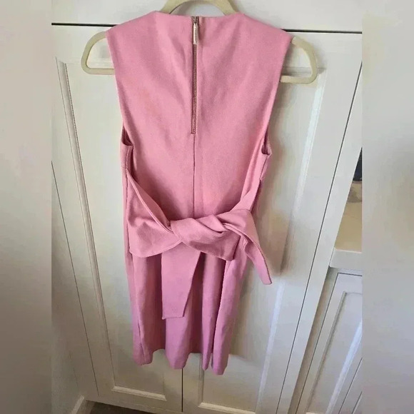 NWT $229 Ted Baker Papron Tie Front Dress-Pink-(Ted Baker Size 1) - Picture 4 of 13